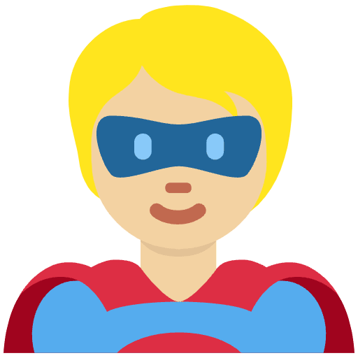 Superhero Medium Light Skin Tone Emoji from Twemoji Set
