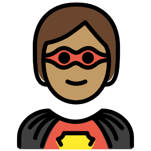 Superhero Medium Skin Tone Emoji from OpenMoji Set