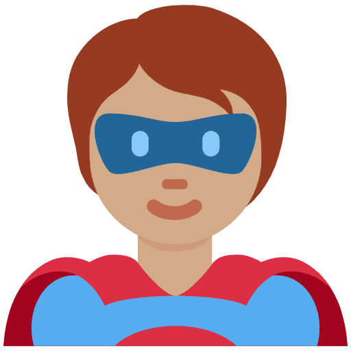 Superhero Medium Skin Tone Emoji from Twemoji Emoji Set
