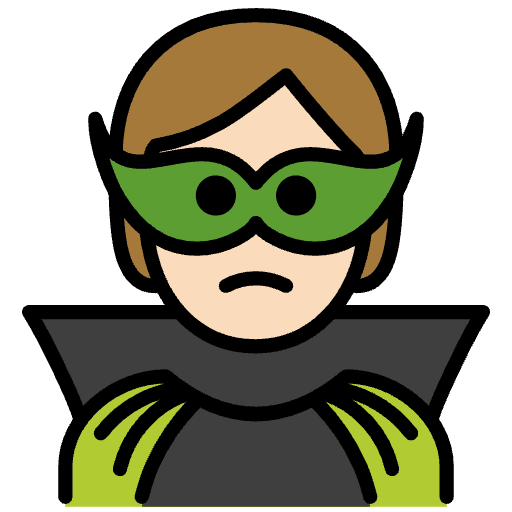 Supervillain Light Skin Tone Emoji from OpenMoji Emoji Set