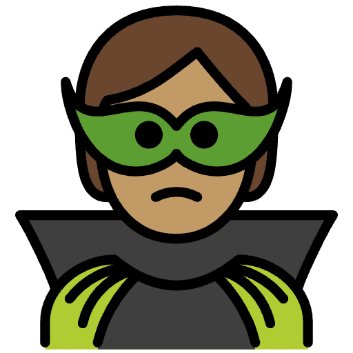 Supervillain Medium Skin Tone Emoji from OpenMoji Emoji Set