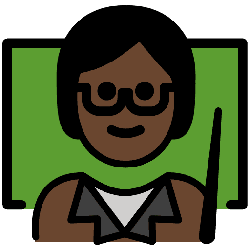 Teacher Dark Skin Tone Emoji from OpenMoji Set