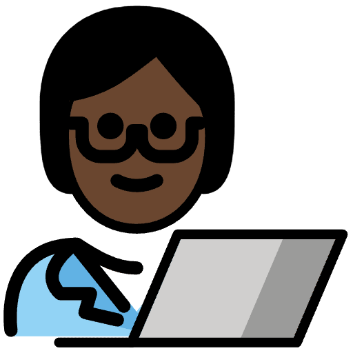 Technologist Dark Skin Tone Emoji from OpenMoji Set