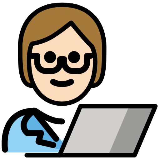 Technologist Light Skin Tone Emoji from OpenMoji Emoji Set