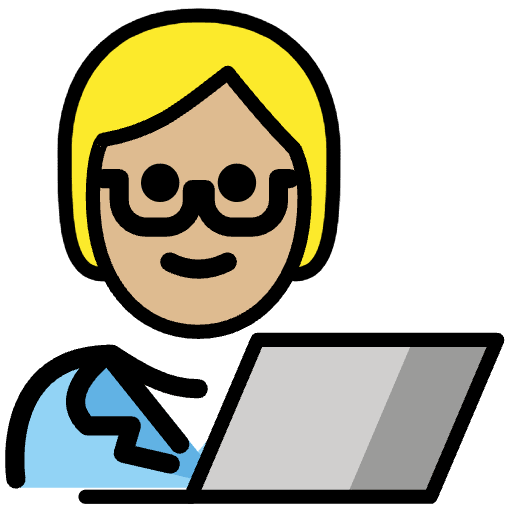 Technologist Medium Light Skin Tone Emoji from OpenMoji Emoji Set