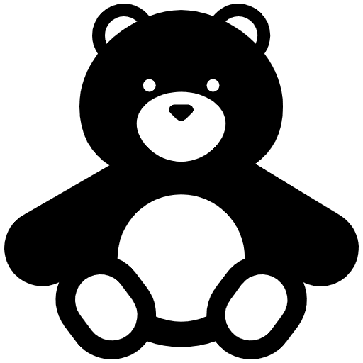 Teddy Bear High Contrast Emoji from Fluent Emoji High Contrast Set