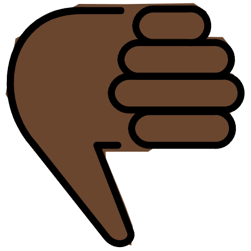 Thumbs Down Dark Skin Tone Emoji from OpenMoji Emoji Set