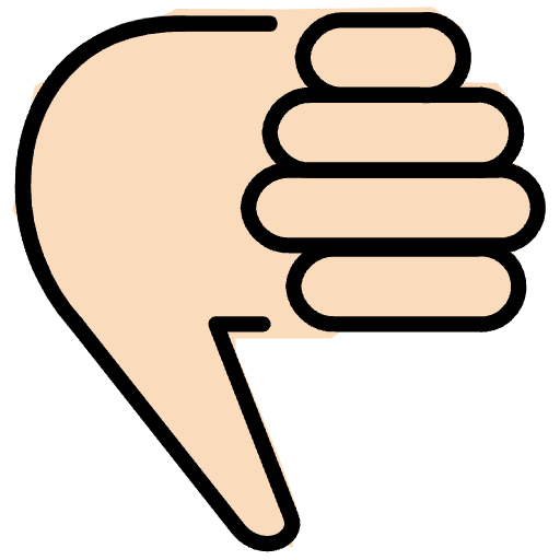 Thumbs Down Light Skin Tone Emoji from OpenMoji Set