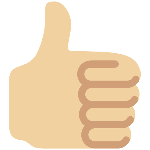 Thumbs Up Medium Light Skin Tone Emoji from Twemoji Set