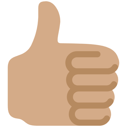 Thumbs Up Medium Skin Tone Emoji from Twemoji Set
