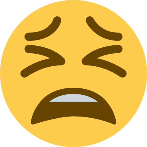 Tired Face Emoji from Twemoji Emoji Set