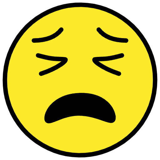 Tired Face Emoji from OpenMoji Emoji Set