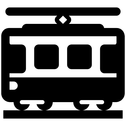 Tram Car High Contrast Element from Fluent Emoji High Contrast Set