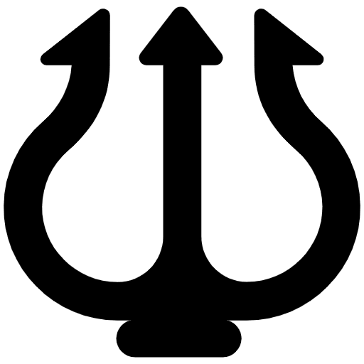 Trident Emblem High Contrast Emoji from Fluent Emoji High Contrast Set