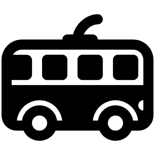Trolleybus High Contrast Emoji from Fluent Emoji High Contrast Set