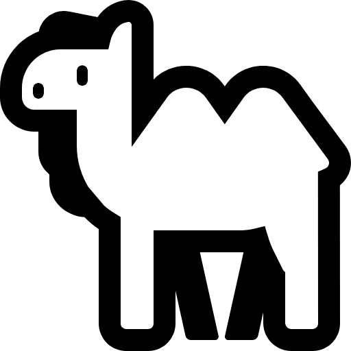 Two Hump Camel High Contrast Emoji from Fluent Emoji High Contrast Set