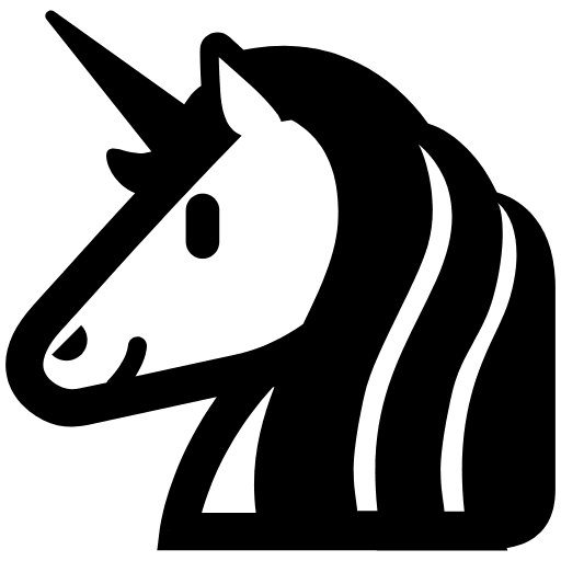 Unicorn High Contrast Emoji from Fluent Emoji High Contrast Set