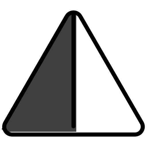 Up Pointing Triangle With Left Half Black Emoji from OpenMoji Emoji Set