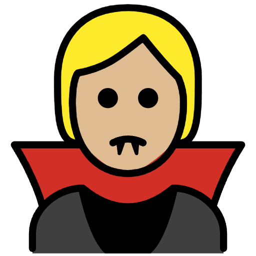 Vampire Medium Light Skin Tone Emoji from OpenMoji Emoji Set