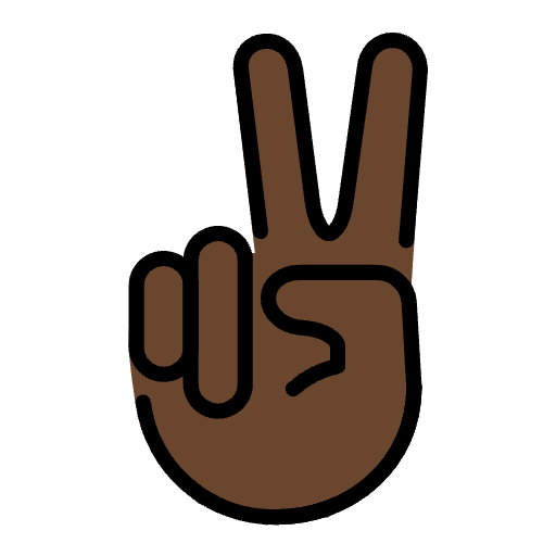 Victory Hand Dark Skin Tone Emoji from OpenMoji Set