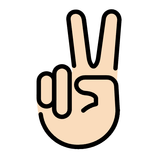 Victory Hand Light Skin Tone Emoji from OpenMoji Set