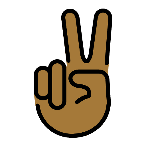 Victory Hand Medium Dark Skin Tone Emoji from OpenMoji Emoji Set
