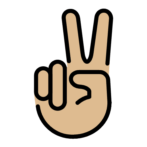 Victory Hand Medium Light Skin Tone Emoji from OpenMoji Emoji Set