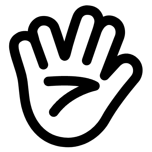 Vulcan Salute High Contrast Default Emoji from Fluent Emoji High Contrast Set