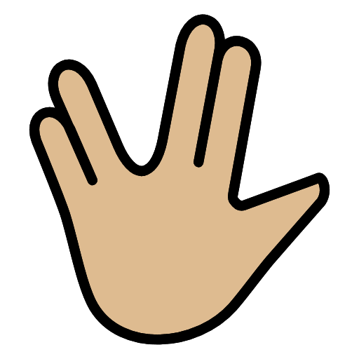 Vulcan Salute Medium Light Skin Tone Emoji from OpenMoji Emoji Set