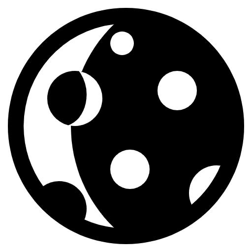 Waning Crescent Moon High Contrast Emoji from Fluent Emoji High Contrast Set