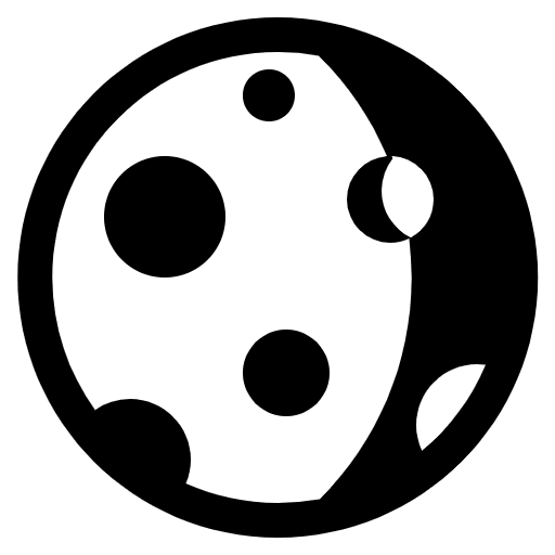 Waning Gibbous Moon High Contrast Emoji from Fluent Emoji High Contrast Set