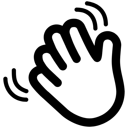 Waving Hand High Contrast Default Emoji from Fluent Emoji High Contrast Set