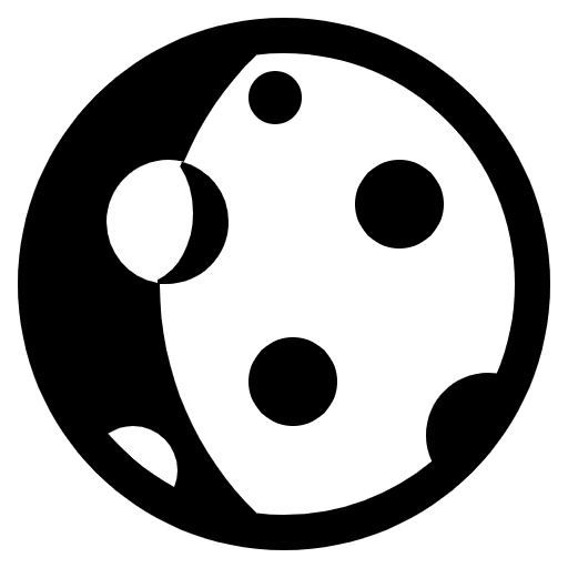 Waxing Gibbous Moon High Contrast Emoji from Fluent Emoji High Contrast Set