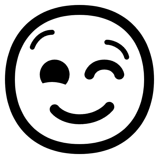 Winking Face High Contrast Emoji from Fluent Emoji High Contrast Set