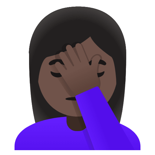 Woman Facepalming Dark Skin Tone Element from Noto Emojis Set
