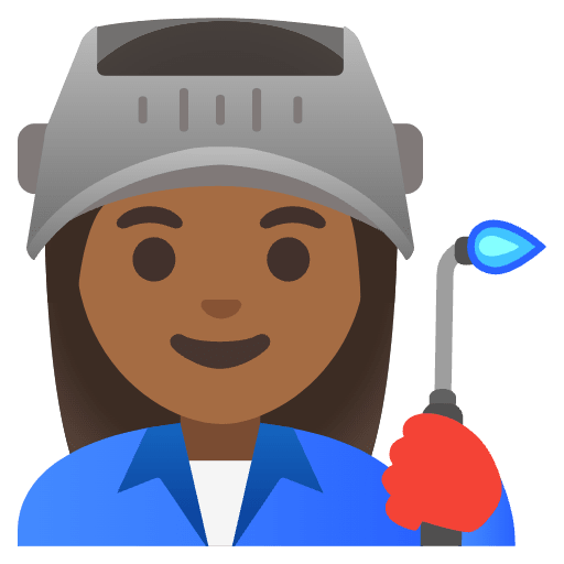 Woman Factory Worker Medium Dark Skin Tone Emoji from Noto Emojis Set