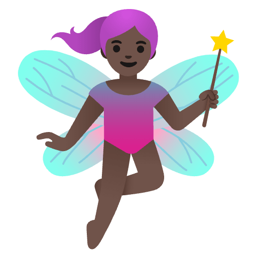 Woman Fairy Dark Skin Tone Emoji from Noto Emojis Set