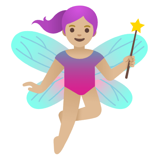 Woman Fairy Medium Light Skin Tone Element from Noto Emojis Set