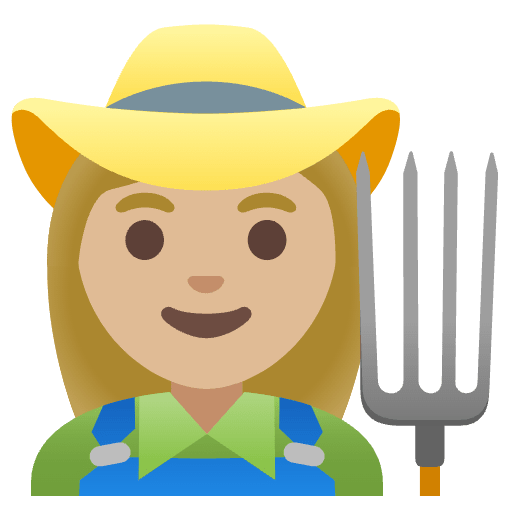 Woman Farmer Medium Light Skin Tone Element from Noto Emojis Set