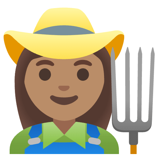 Woman Farmer Medium Skin Tone Emoji from Noto Emojis Set