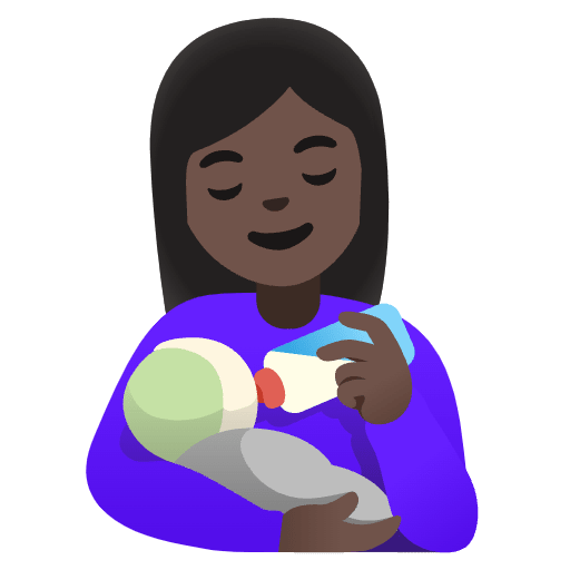 Woman Feeding Baby Dark Skin Tone Element from Noto Emojis Set