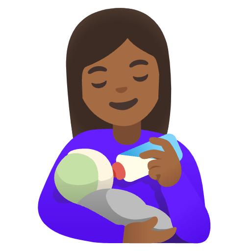 Woman Feeding Baby Medium Dark Skin Tone Emoji from Noto Emoji Set