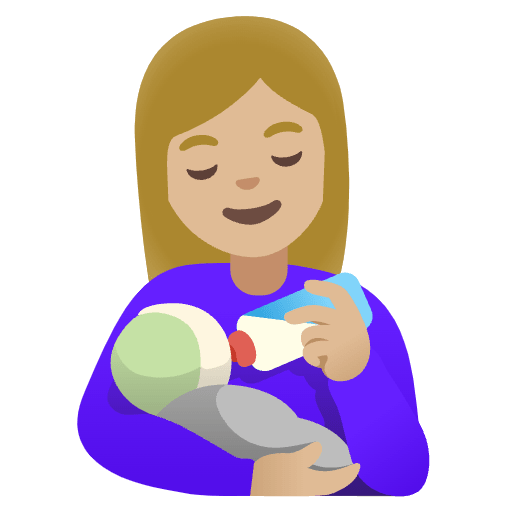 Woman Feeding Baby Medium Light Skin Tone Element from Noto Emojis Set