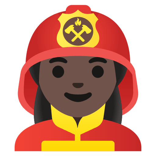 Woman Firefighter Dark Skin Tone Element from Noto Emojis Set