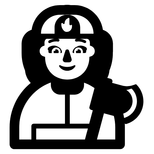 Woman Firefighter High Contrast Default Element from Fluent Emoji High Contrast Set