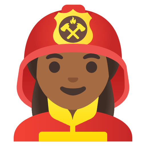Woman Firefighter Medium Dark Skin Tone Emoji from Noto Emojis Set