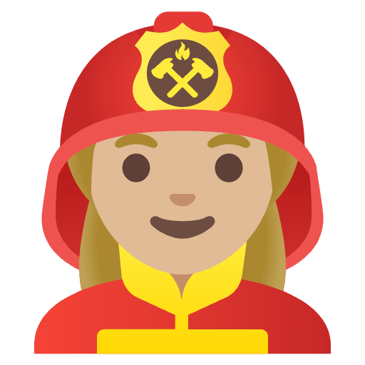 Woman Firefighter Medium Light Skin Tone Emoji from Noto Emojis Set