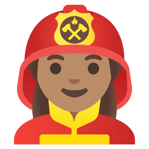 Woman Firefighter Medium Skin Tone Emoji from Noto Emojis Set