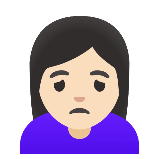 Woman Frowning Light Skin Tone Emoji from Noto Emojis Set