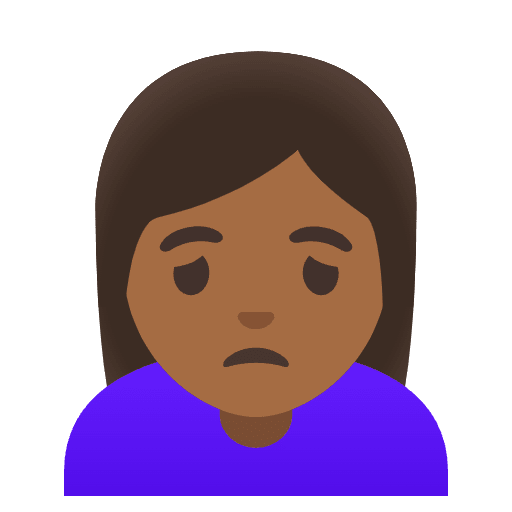 Woman Frowning Medium Dark Skin Tone Element from Noto Emojis Set